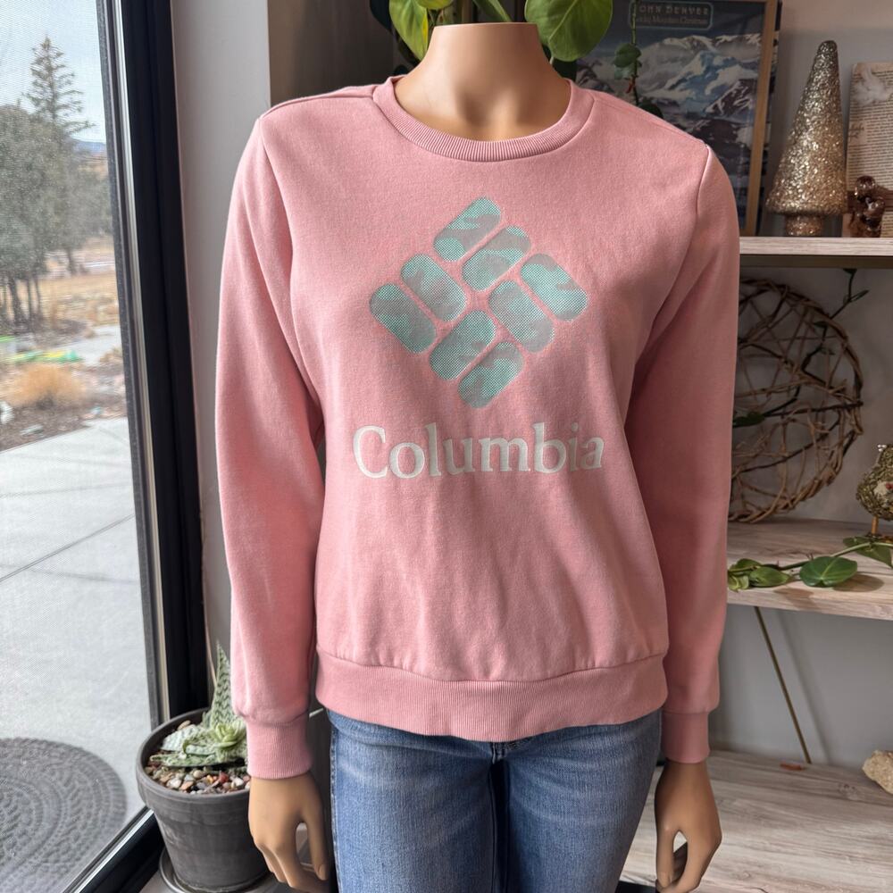 Columbia Women's Trek Graphic Crew Pullover Sweatshirt - Mineral Pink - Size XS - Picture 9 of 11